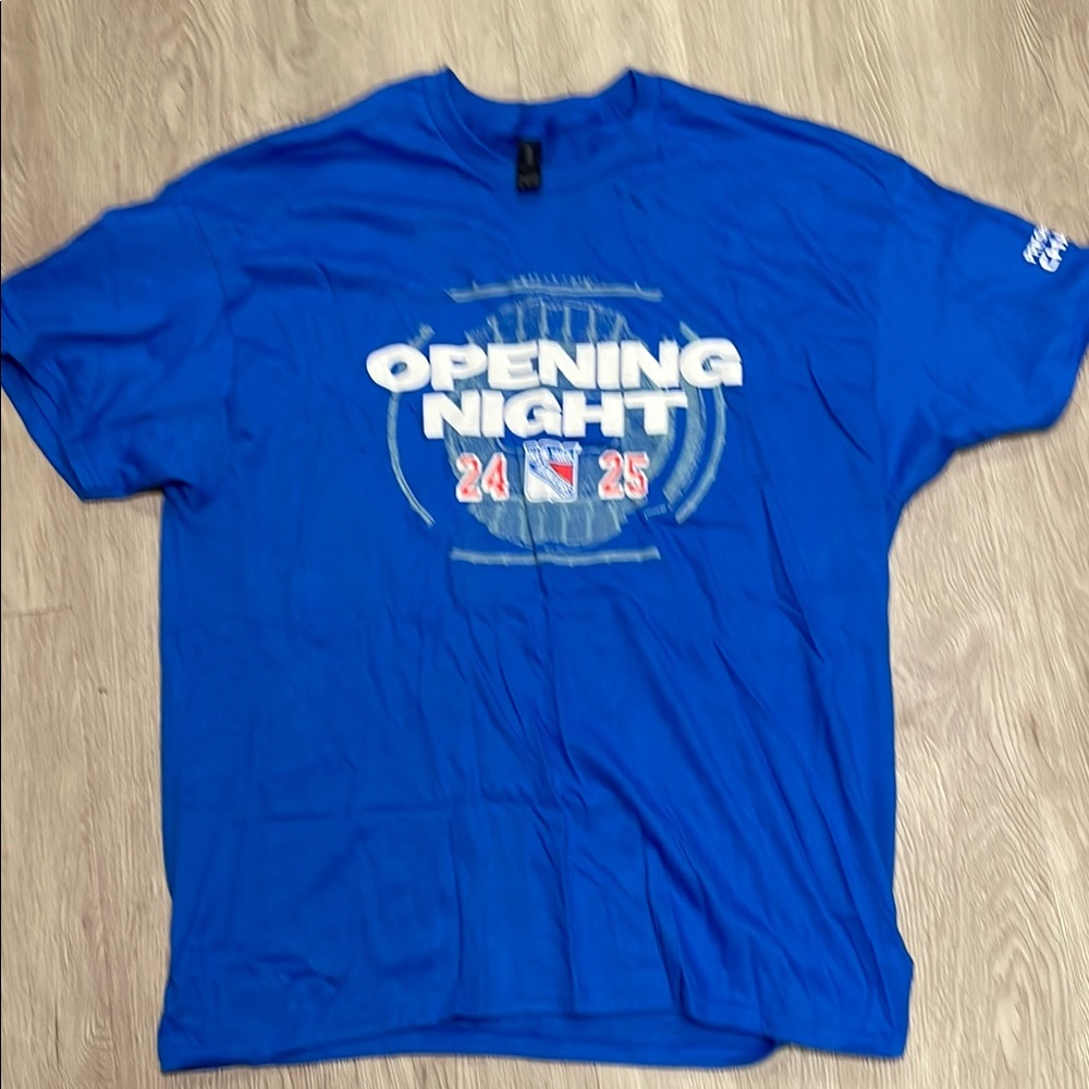 Gildan Blue Opening Night T-Shirt and Rangers wool hat , new